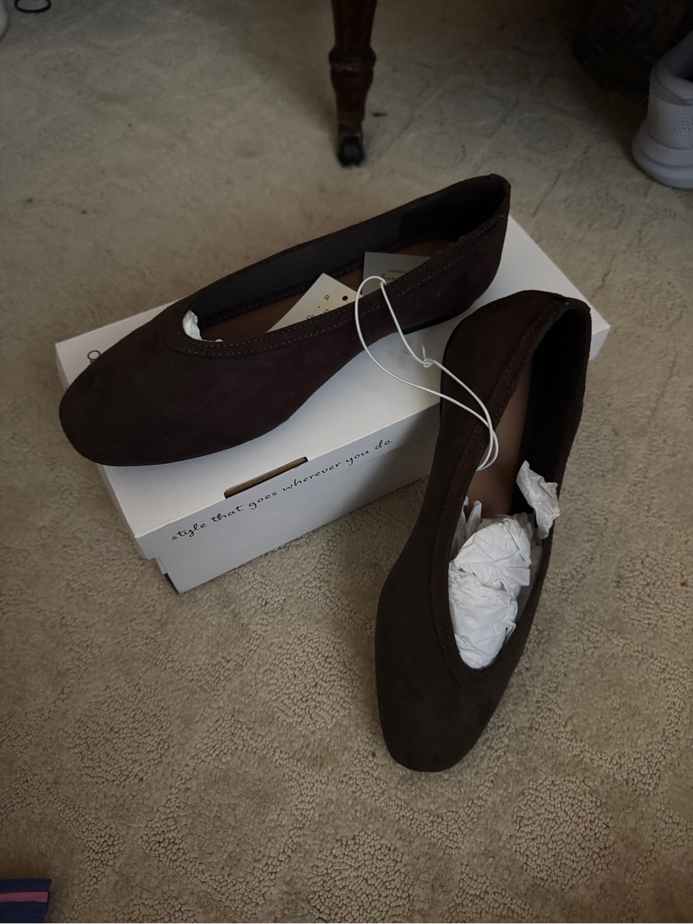 a new day Brown Suede Ballet Flats